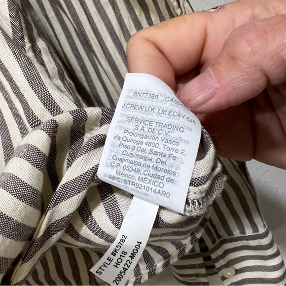 Madewell Tie Front Shirt in Maitland Stripe Long Sleeve Button Up Top Size Small - Picture 7 of 7